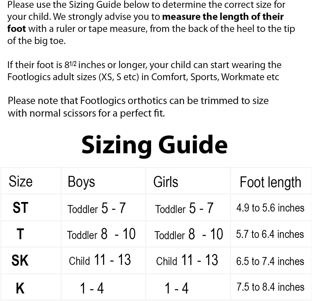 Footlogics Fun Kids – Plantillas ortopédicas para zapatos con soporte de arco para el dolor de talón de los niños (enfermedad de Sever), dolores de