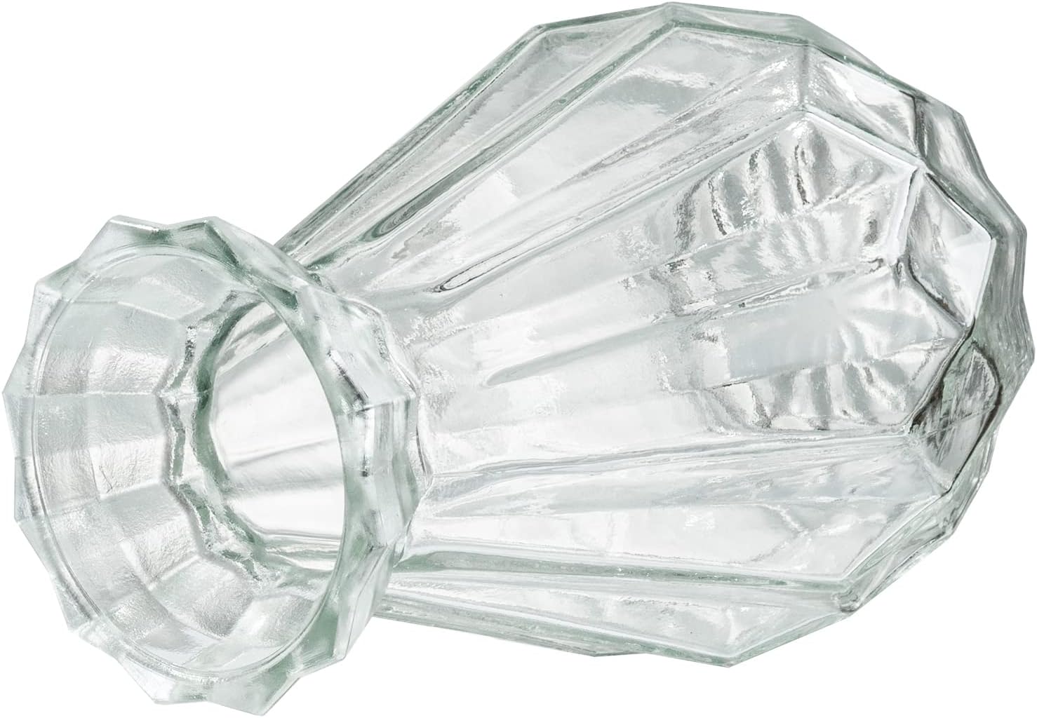 MyGift Juego de 4 jarrones de cristal transparente con forma de diamante de 5 pulgadas
