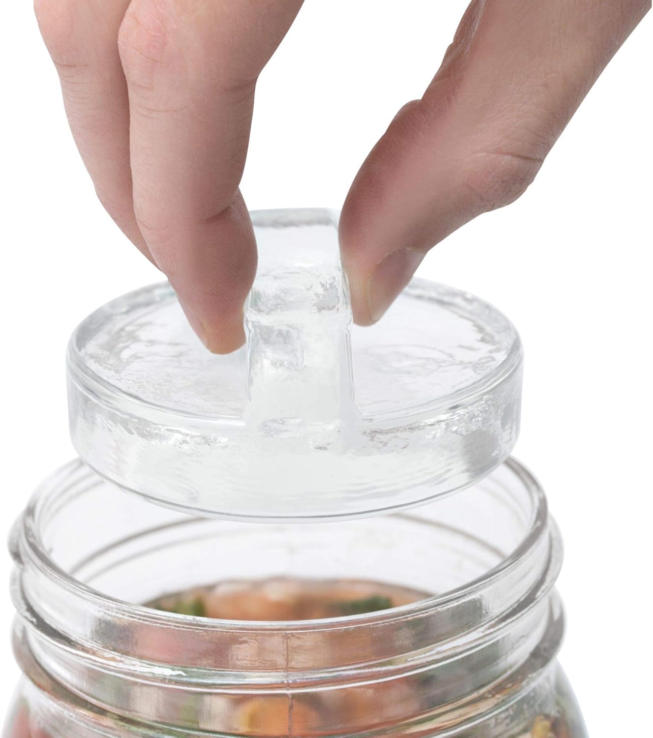 Paquete de 5  Fácil de agarrar  Agarrarlos con pinzas  Pesos de fermentación de vidrio con asas para tarros Mason de boca ancha