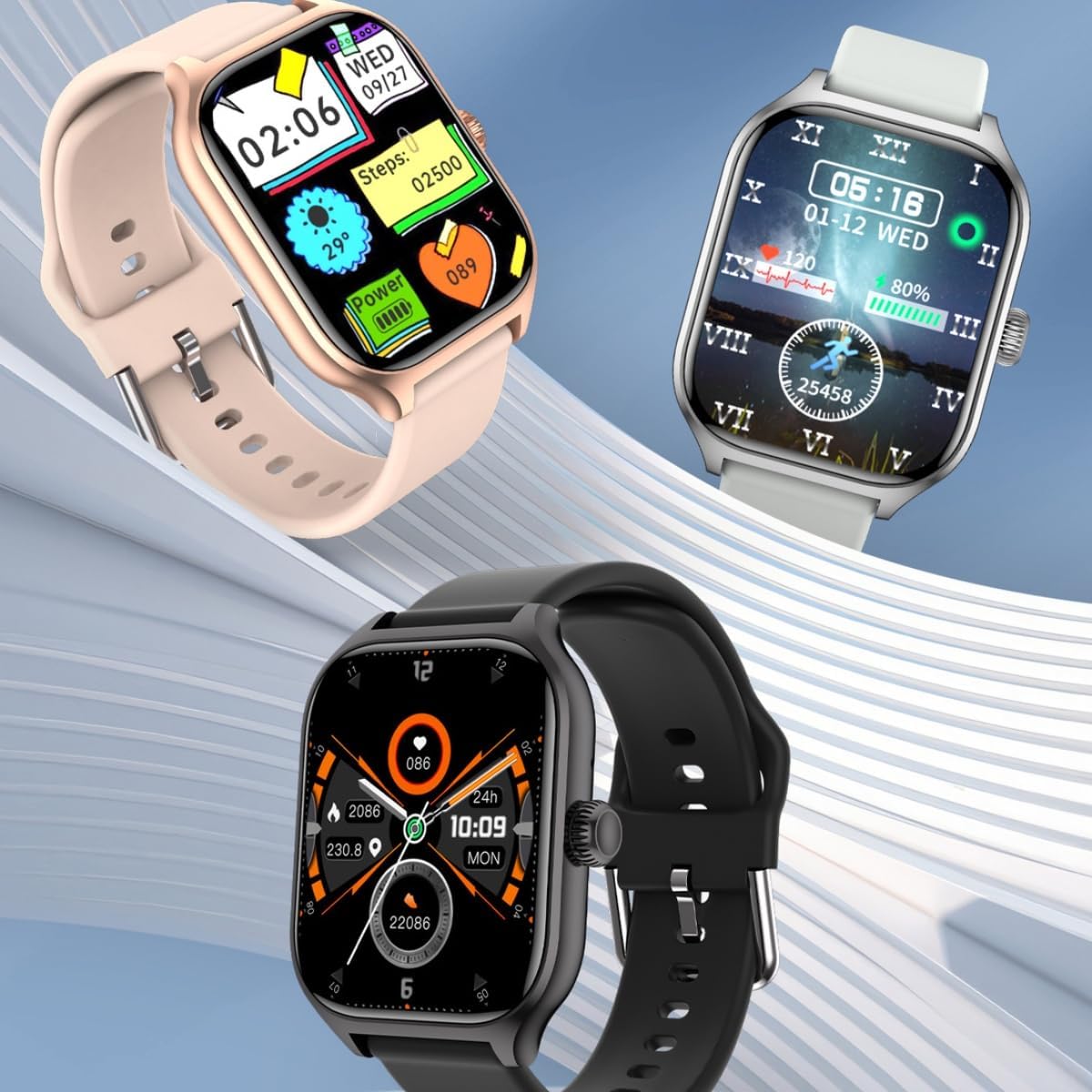 AERXHF Reloj inteligente con rastreador de actividad física para mujer, reloj para iOS y Android (respuestahacer llamadas) de 2.01 pulgadas, IP68,
