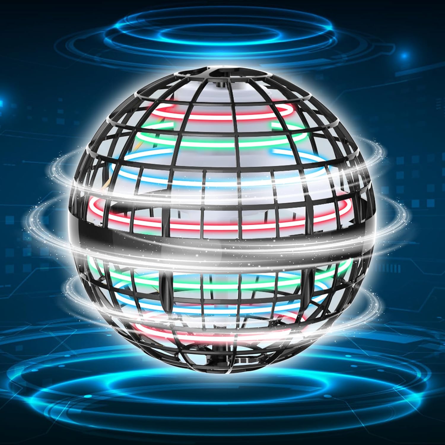 Bola de orbe voladora 2023 actualizada  Orbe mágico con luz giratoria voladora Mini dron cósmico para niños, adolescentes y adultos, bola voladora
