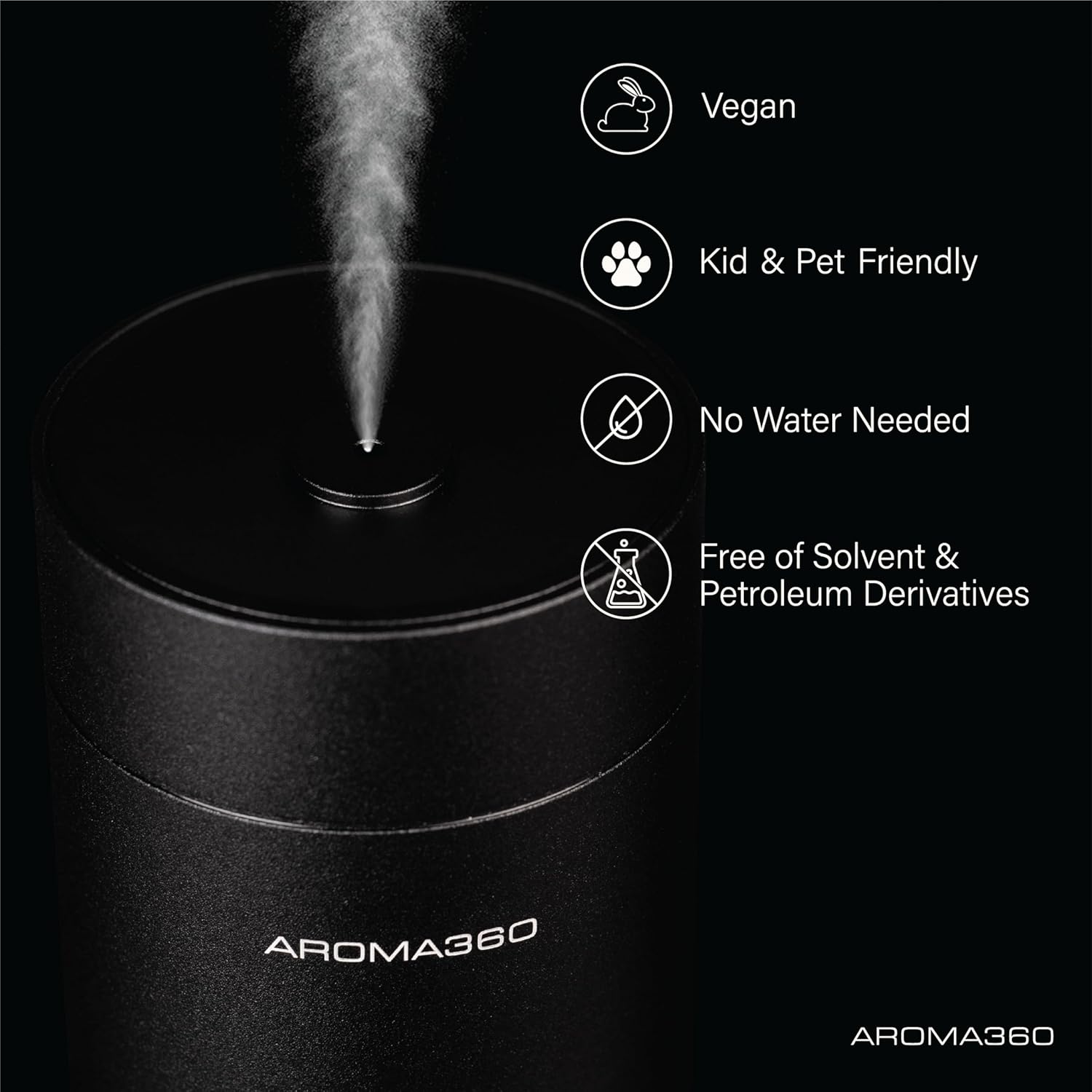 Aroma360 – Difusor de aceites esenciales inalámbrico profesional – Cobertura de 600 pies cuadrados – Inalámbrico y portátil con control remoto –