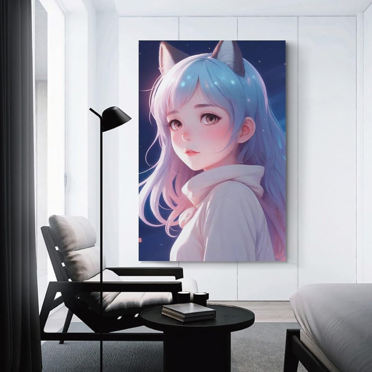 Póster de anime japonés Beauty Girl (7) Póster artístico de pared con desplazamiento en lienzo, cuadro de pintura para sala de estar, decoración del