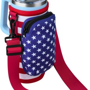 Xxerciz Bolsa de transporte para botella de agua con bolsillo para teléfono Stanley 304064oz vaso con asa, bolsa de nailon para botella de agua con Xxerciz Bolsa de transporte para botella de agua con bolsillo para teléfono Stanley 304064oz vaso con asa, bolsa de nailon para botella de agua con