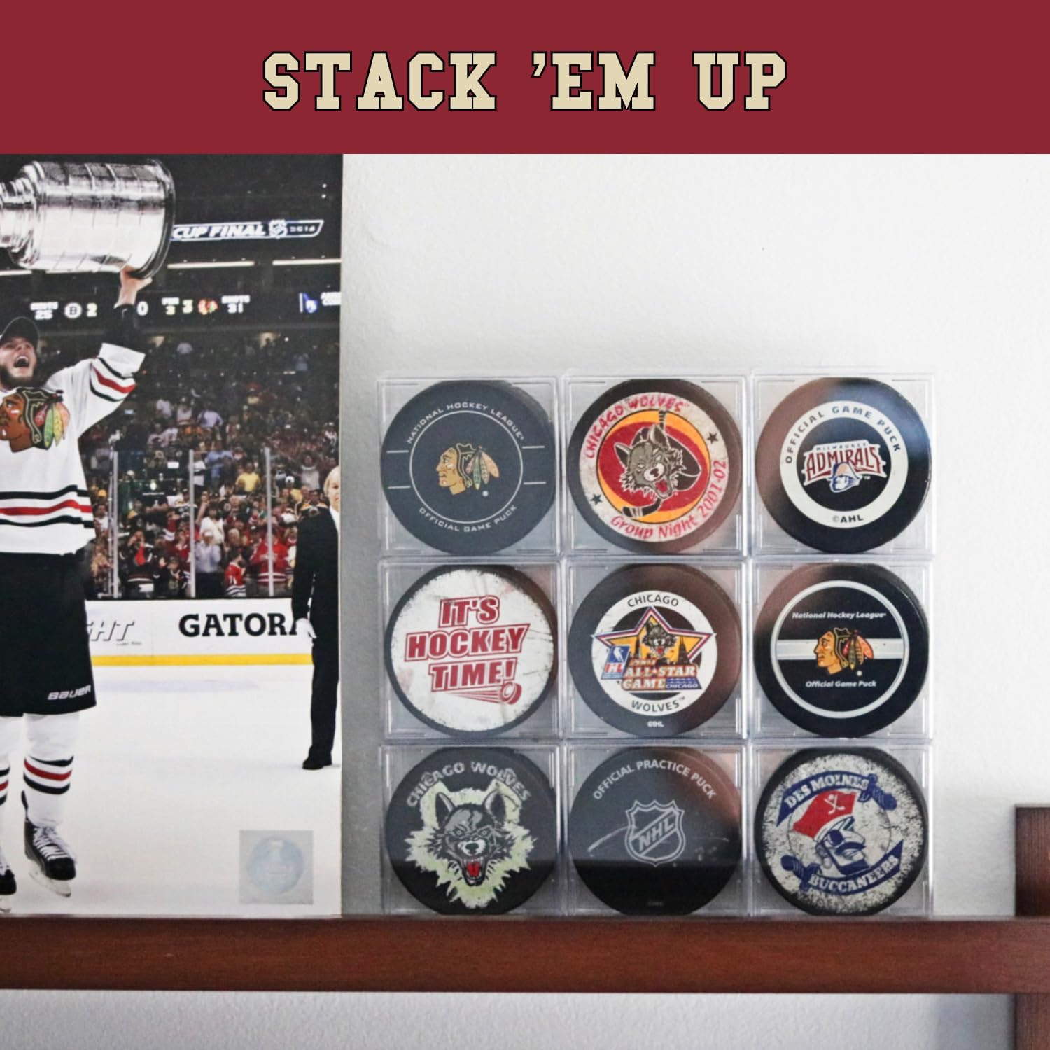 Estuche de disco de hockey, soporte de disco transparente  Se adapta a discos de hockey de tamaño oficial