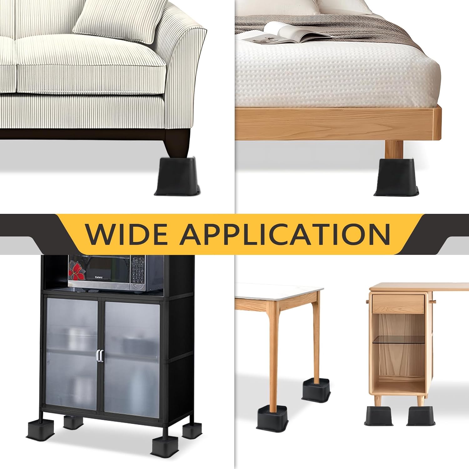 Elevadores de cama resistentes para muebles, elevadores de cama de 3 pulgadas, soporta hasta 5000 libras, adecuado para sofá, escritorio, cama, mesa