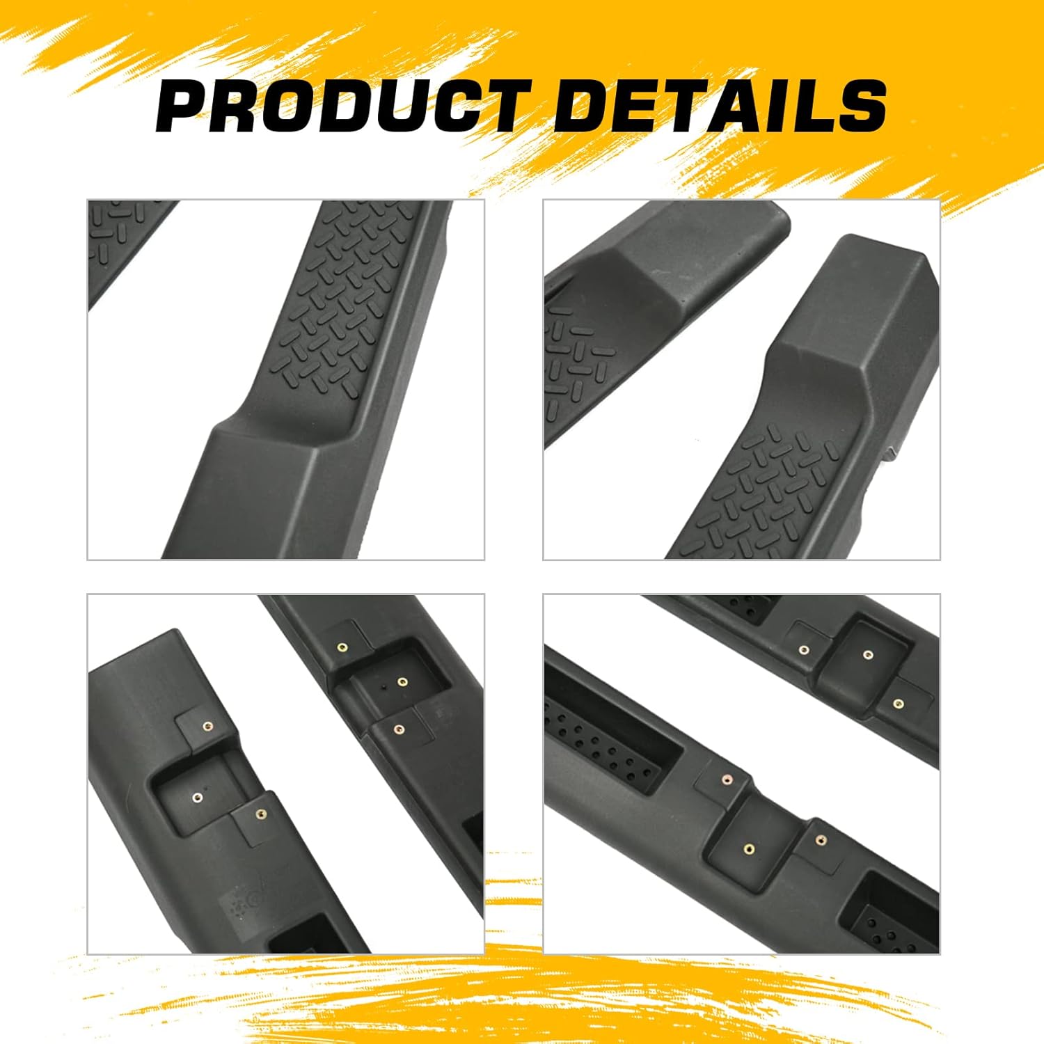 KKoneAuto Estribos compatibles con Wrangler JK Utility 2007-2018 de 4 puertas, 2 piezas deslizantes de roca, estilo OE, escalones laterales negros