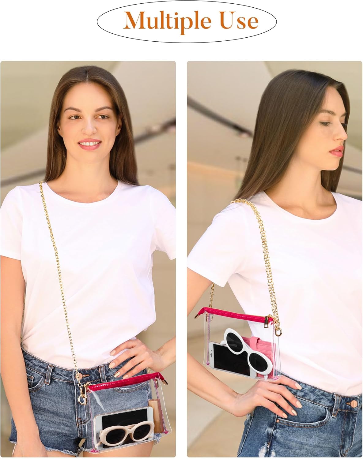 HULISEN Monederos transparentes para mujer, bolso cruzado transparente aprobado para estadios, pequeño bolso transparente para traje de concierto