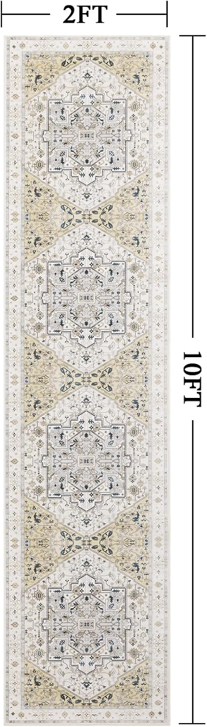 Carvapet Alfombra vintage suave y bohemia antideslizante y resistente a las manchas para cocina, sala de estar, dormitorios, pasillos, salas de
