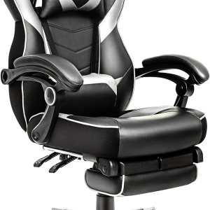 ELECWISH Silla de juegos de computadora con reposapiés, silla ergonómica para adultos, silla de escritorio giratoria ajustable con respaldo alto con ELECWISH Silla de juegos de computadora con reposapiés, silla ergonómica para adultos, silla de escritorio giratoria ajustable con respaldo alto con