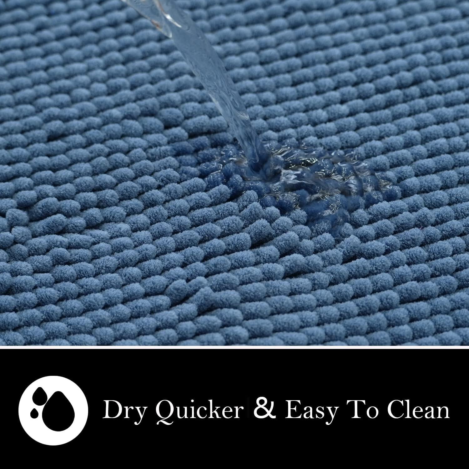 AINAHYVA Alfombras de baño de felpilla, superabsorbentes, parte trasera de PVC fuerte antideslizante, tapetes de baño para baño, felpa peluda,