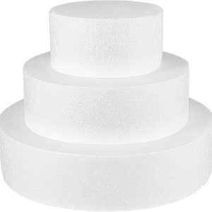 Abaodam Juego de 3 niveles redondos de espuma para tartas, molde de decoración de tartas, modelos de pastel de espuma para boda, cumpleaños, Abaodam Juego de 3 niveles redondos de espuma para tartas, molde de decoración de tartas, modelos de pastel de espuma para boda, cumpleaños,