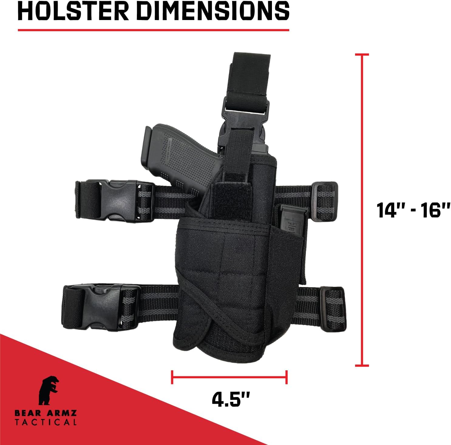 Funda universal de nailon 500D para pierna caída, empresa estadounidense, bolsa para muslo, funda ajustable para pistola que se adapta a cualquier