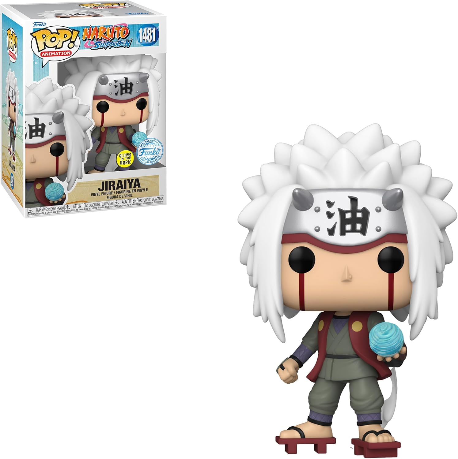Funko Pop Animation Naruto Shippuden – Jiraiya con Rasengan – Edición especial Multicolor Glow Exclusive #1481