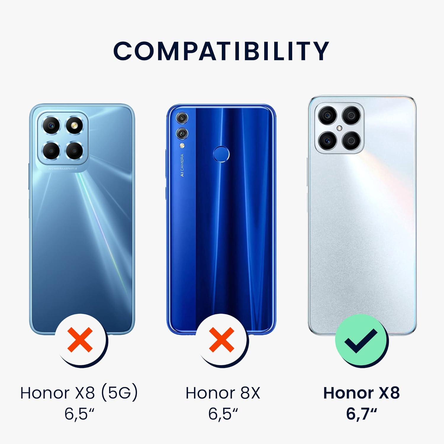 kwmobile Funda compatible con Honor X8 – Funda protectora delgada de TPU para teléfono – Acabado mate suave – Azul Caribe