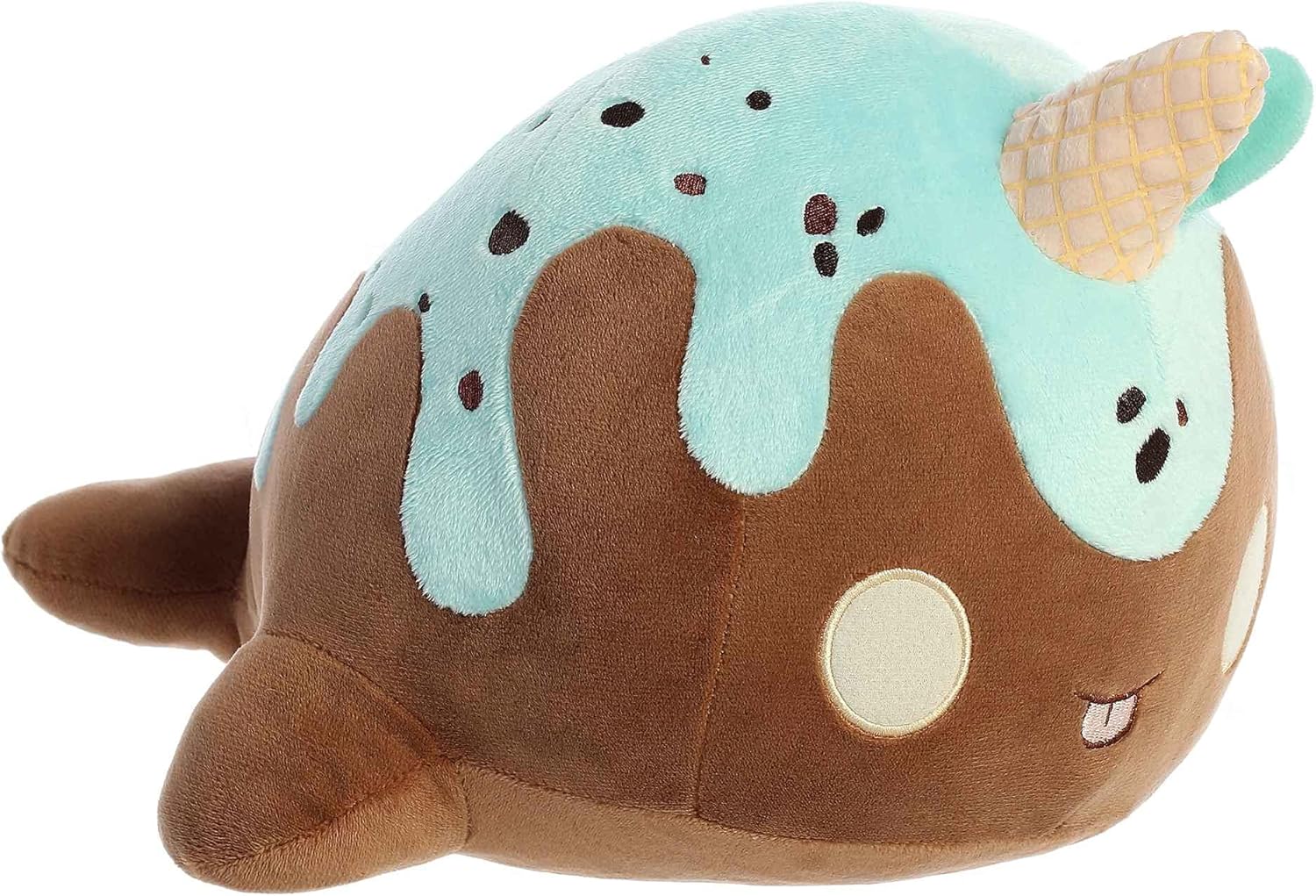 Aurora Enchanting Tasty Peach Mint Chocolate Nomwhal – Animal de peluche con diseño brillante y colorido – Peluche de pieza de exhibición, color