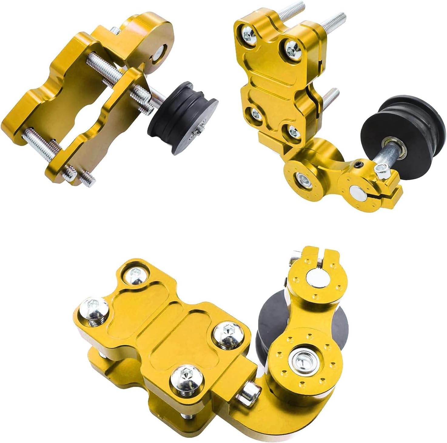 Ajustador tensor de cadena, regulador automático universal de cadena de aluminio para motocicleta, motocross, Dirt Pit Bike ATV (dorado)