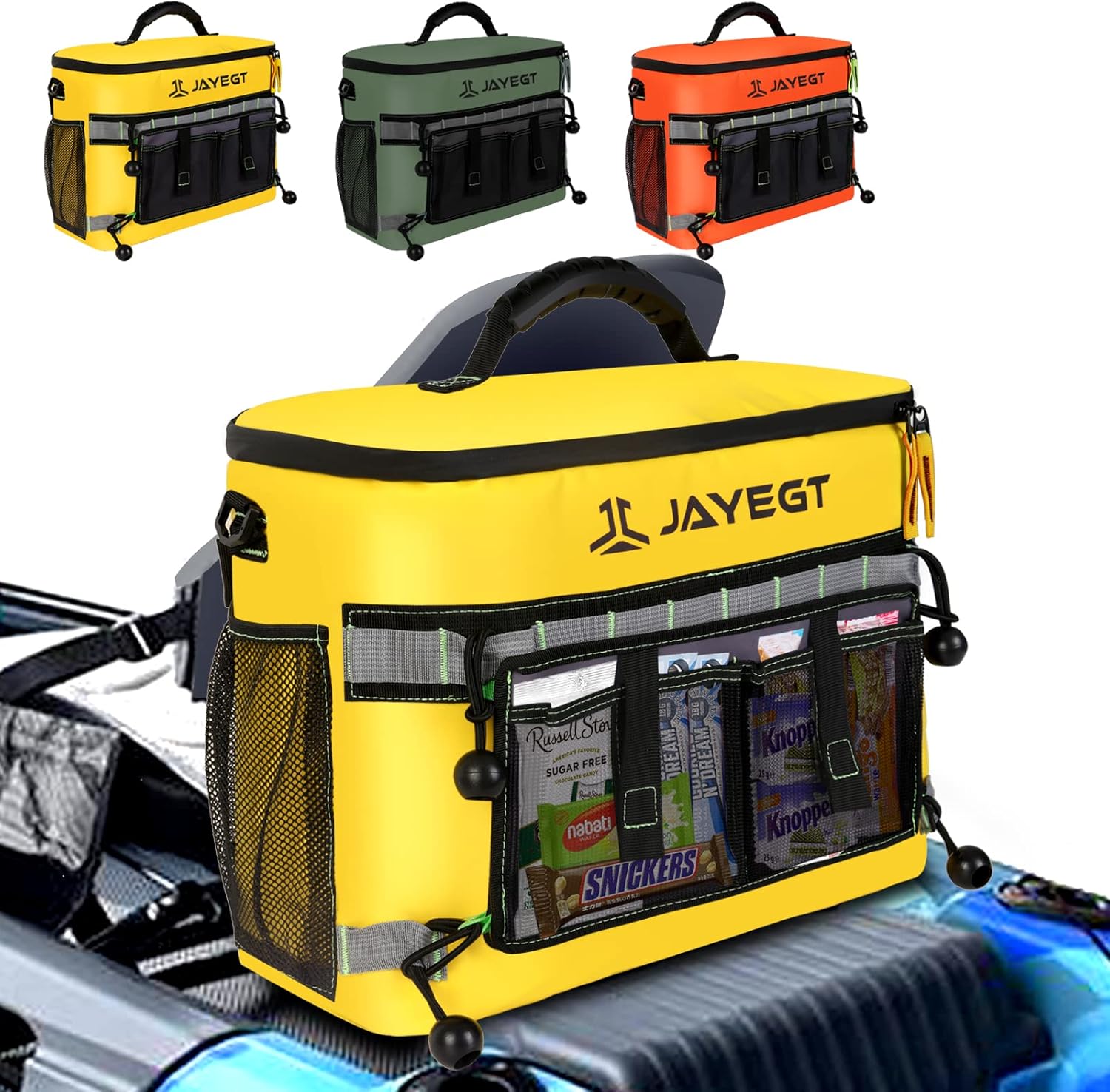 JAYEGT Enfriador de kayak detrás del asiento, enfriador impermeable para kayaks, compatible con asientos estilo silla de césped, accesorios de