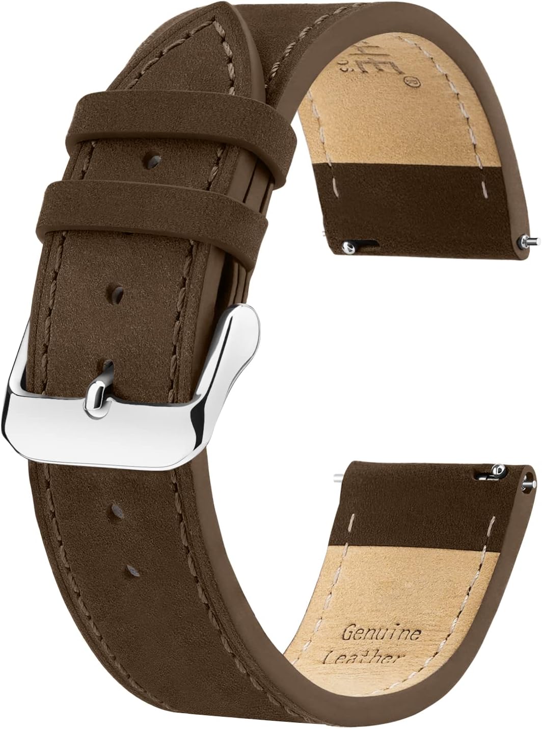 Ritche Correa de reloj de piel de liberación rápida para hombres y mujeres, correa de reloj de 0.709 in, 0.787 in, 0.866 in, compatible con Samsung