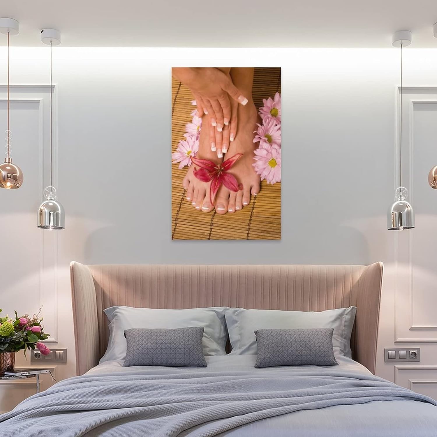 Póster de impresión en lienzo para spa, masaje de pies, decoración de pared, yoga, spa, salón, arte de uñas, pintura en lienzo, pintura en lienzo,