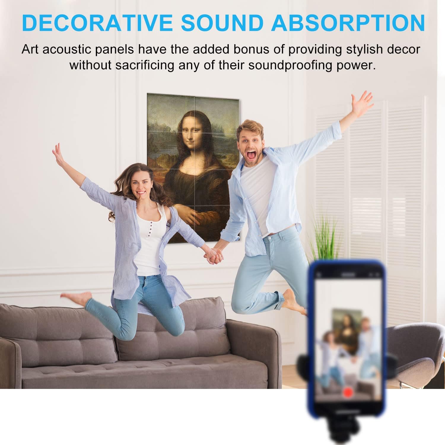 Art Acoustic Panels, 8 Pack Self-Adhesive Large Wall Art Paintings for Wall Decoration, Sound Absorbing Panels for Recording Studio, Living room and