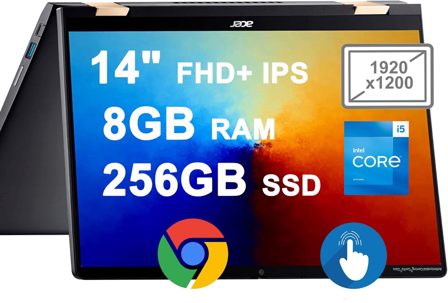 Acer Chromebook Spin 714 2 en 1 Laptop de 14 pulgadas FHD+ IPS pantalla táctil Intel 10-core i5-1335U Beats i7-1255U 8GB RAM 256GB SSD