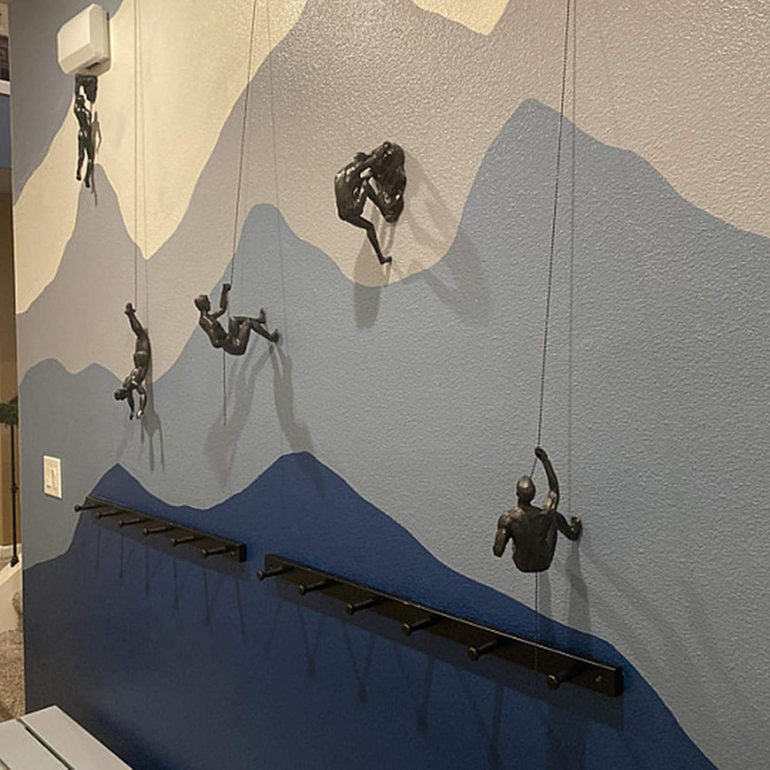 Calcomanías de pared de ladrillo 3D, decoración de pared de fondo, mural colgante de personaje de escalada, decoración del hogar para dormitorio,