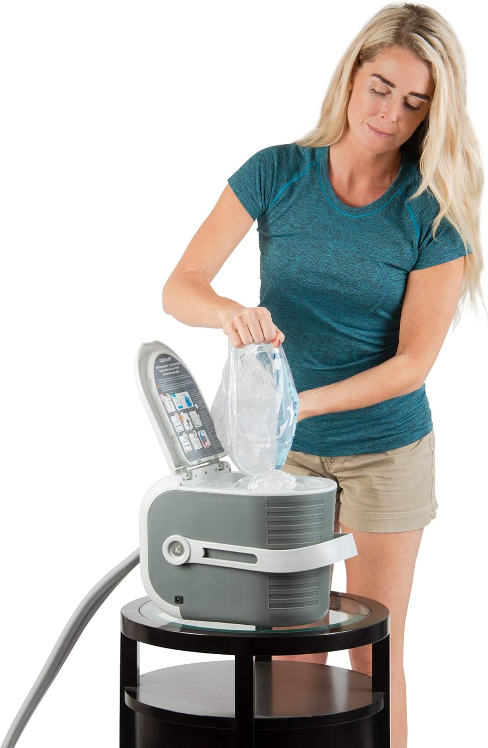 Ossur Sistema de máquina de terapia Cold Rush con rodillera, ergonómica, almohadilla ajustable incluida, silenciosa, ligera y fuerte, kit de