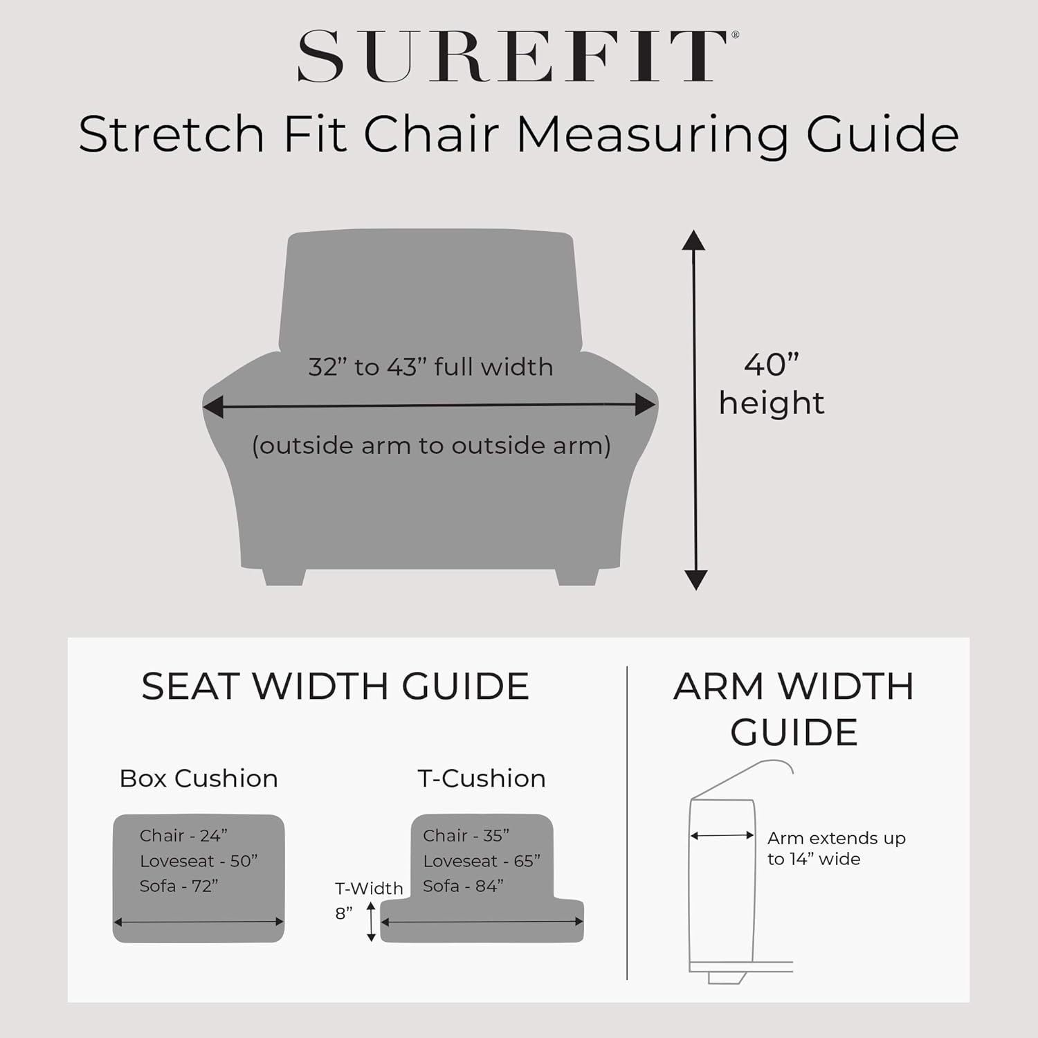 SureFit Auténtica funda para silla de mezclilla de 1 pieza, color índigo
