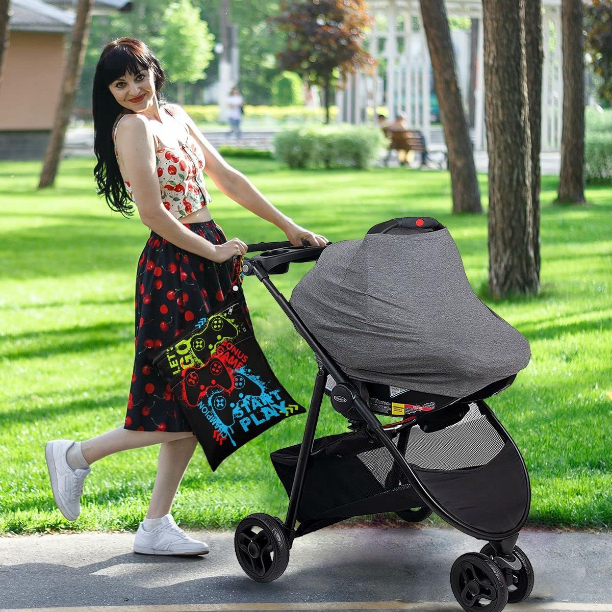Joystick – Bolsa para niños y niñas, paquete de 2 bolsas para pañales de tela, impermeable, reutilizable, para artículos de bebé sucios o ropa húmeda
