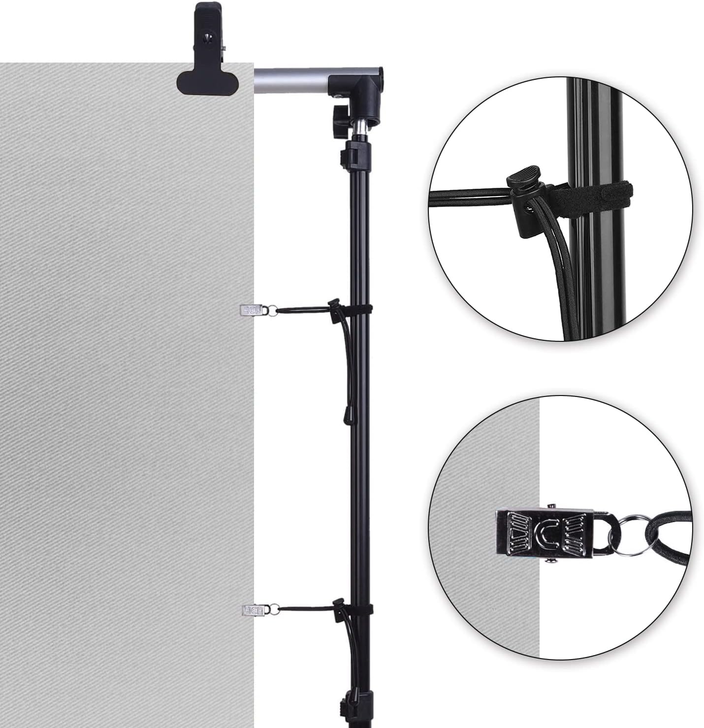 MEHOFOND 12 clips de soporte para telón de fondo, abrazaderas laterales, clip para estudio fotográfico, accesorios multifuncionales, soporte para
