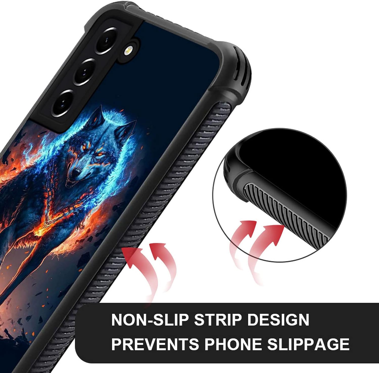 ZHEGAILIAN Funda compatible con Samsung Galaxy S22, diseño gráfico de lobo en el cielo, acrílico, a prueba de golpes, antiarañazos, funda rígida