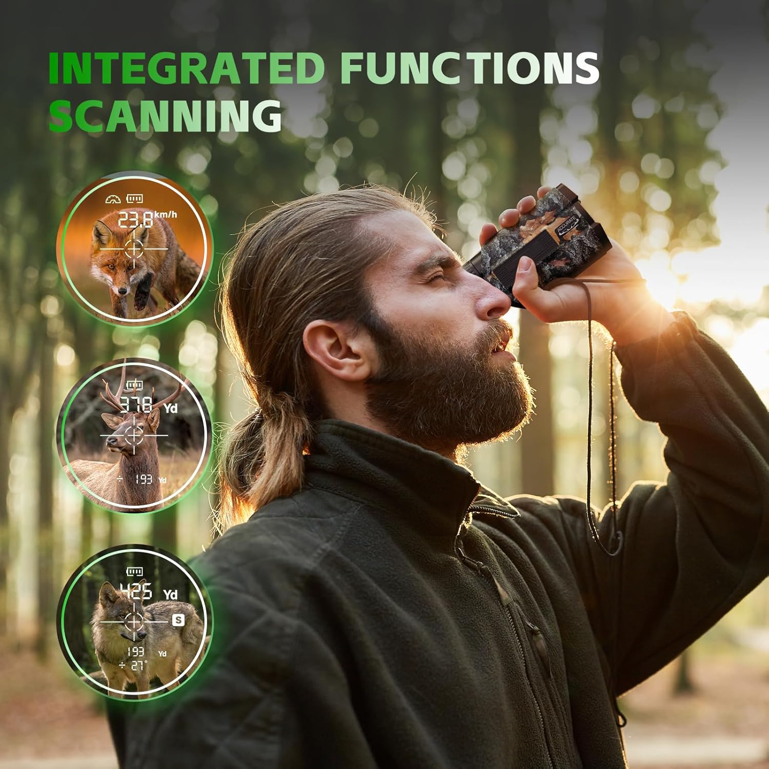 GolfHunting Rangefinder 7X Magnification 1200Y Waterproof Rangefinder, Distance Measurement, Multiple Modes, Lightweight, for Hunting, Golf and