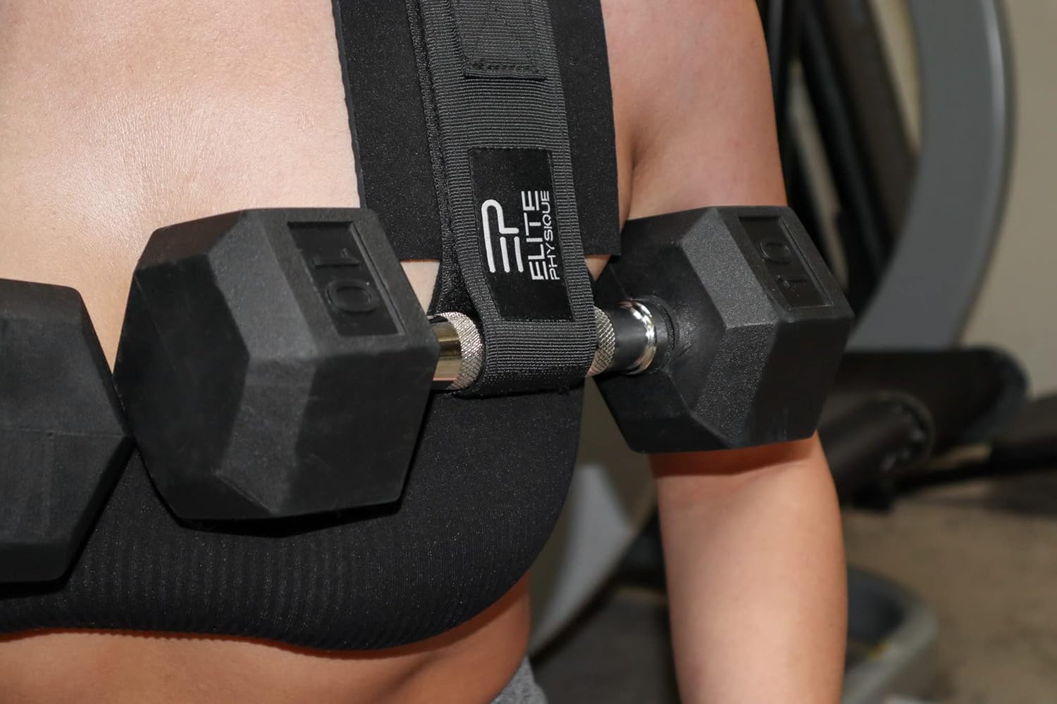 Elite Physiques – Cinturón de empuje de cadera fácil de usar con mancuernas, pesas rusas o platos, acolchado antideslizante que protege tus caderas