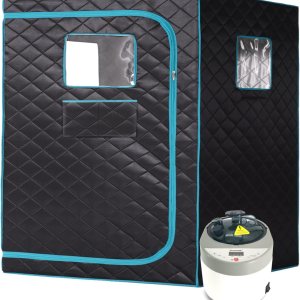 Smartmak Sauna de vapor de tamaño completo, para una o dos personas, spa en casa de gran espacio, vaporizador de 4 litros incluido verde negro Smartmak Sauna de vapor de tamaño completo, para una o dos personas, spa en casa de gran espacio, vaporizador de 4 litros incluido verde negro