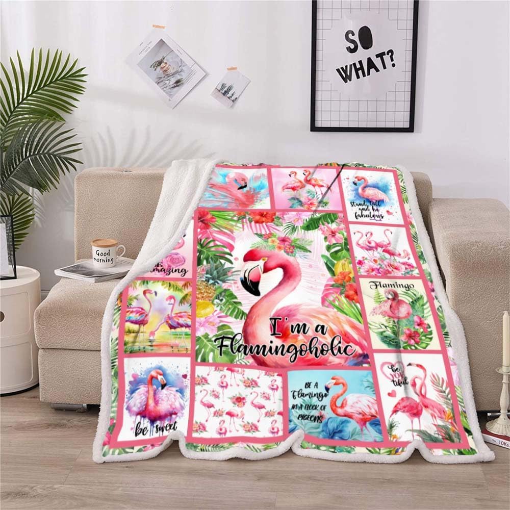 Manta de flamenco, regalos de flamencos, regalos de flamenco para mujeres, manta de flamenco rosa para niñas, manta suave y acogedora para sofá o