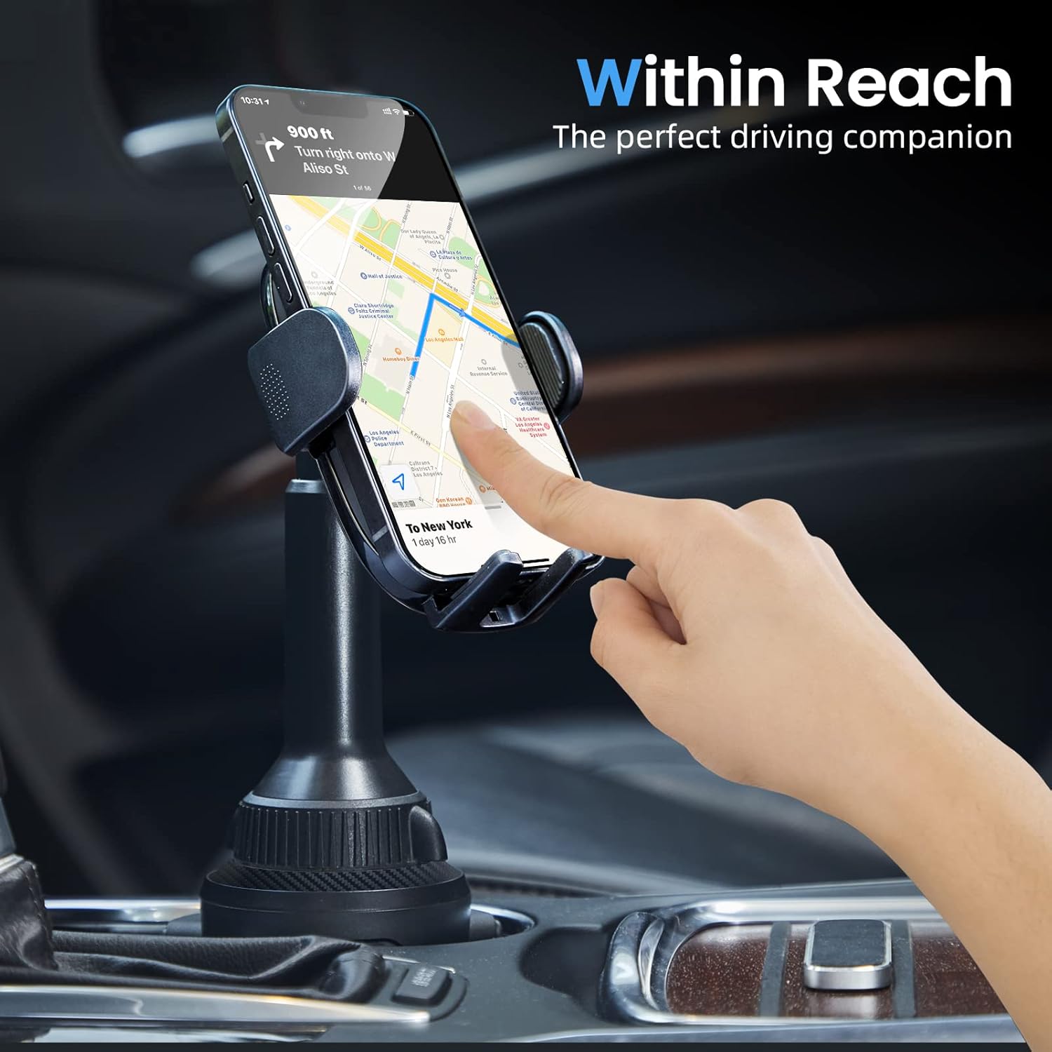 Portavasos Soporte de teléfono Cargador de coche inalámbrico de 15 W Qi de carga rápida Portavasos ajustable Soporte de teléfono para coche con