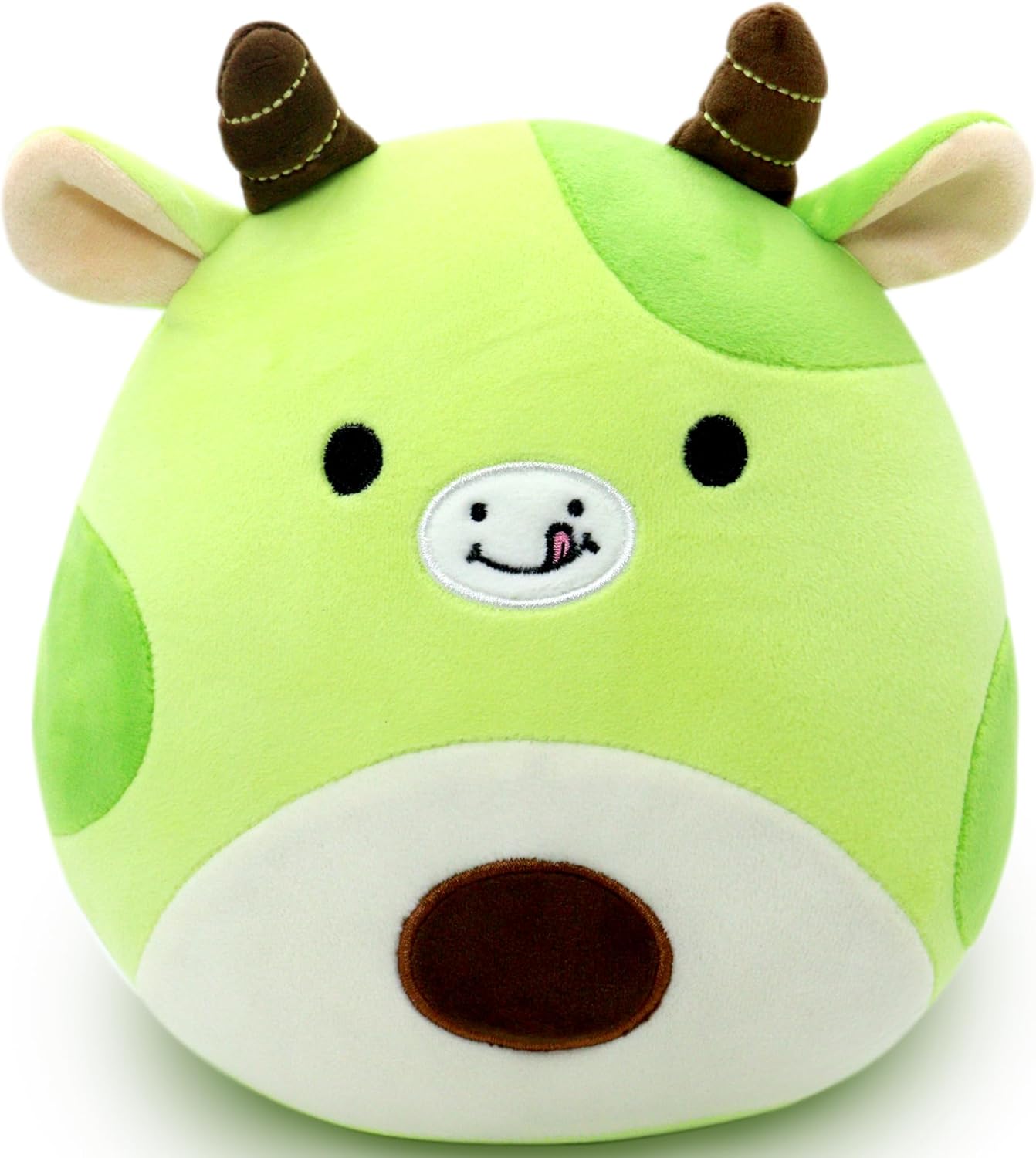 Almohada de peluche de vaca de aguacate, bonito animal de peluche suave, decoración para niños y niñas, color verde, 8 pulgadas
