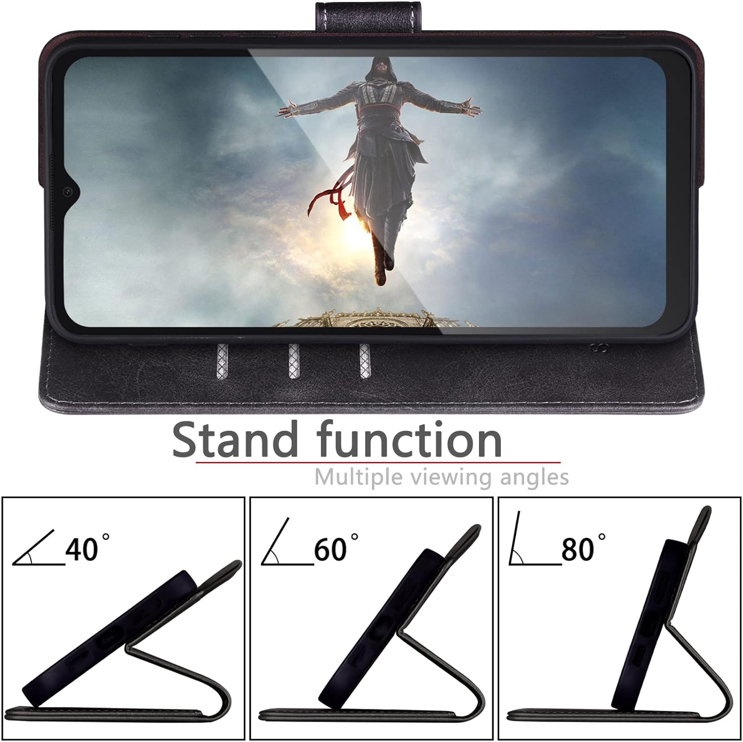 SUANPOT Funda tipo cartera para Samsung Galaxy A13 5G con bloqueo RFID, tarjetero de crédito, funda protectora de piel sintética con tapa para