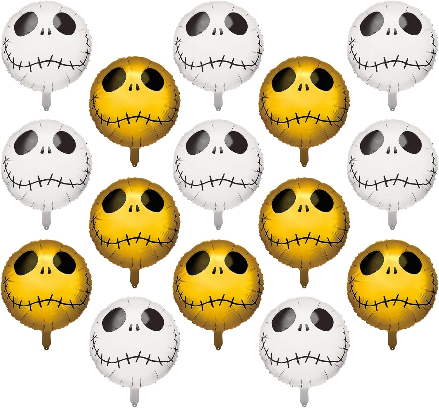 15 globos de esqueleto de Halloween, globos de papel de aluminio, globos de aluminio de Halloween, globo de calavera de Halloween