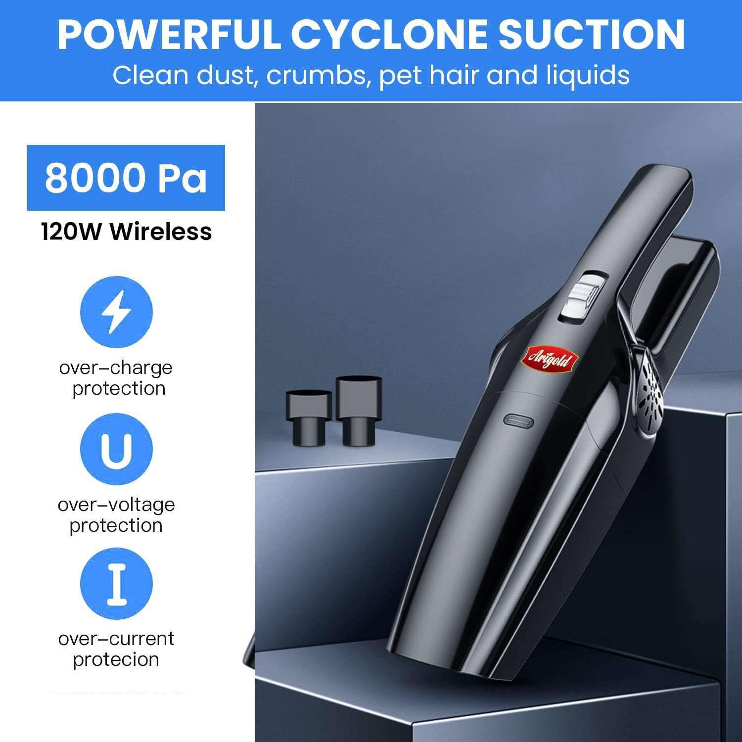 Aspiradora de mano inalámbrica recargable con alta succión para automóviles, hogares y oficinas. Esta aspiradora portátil, accesorios para cámper y