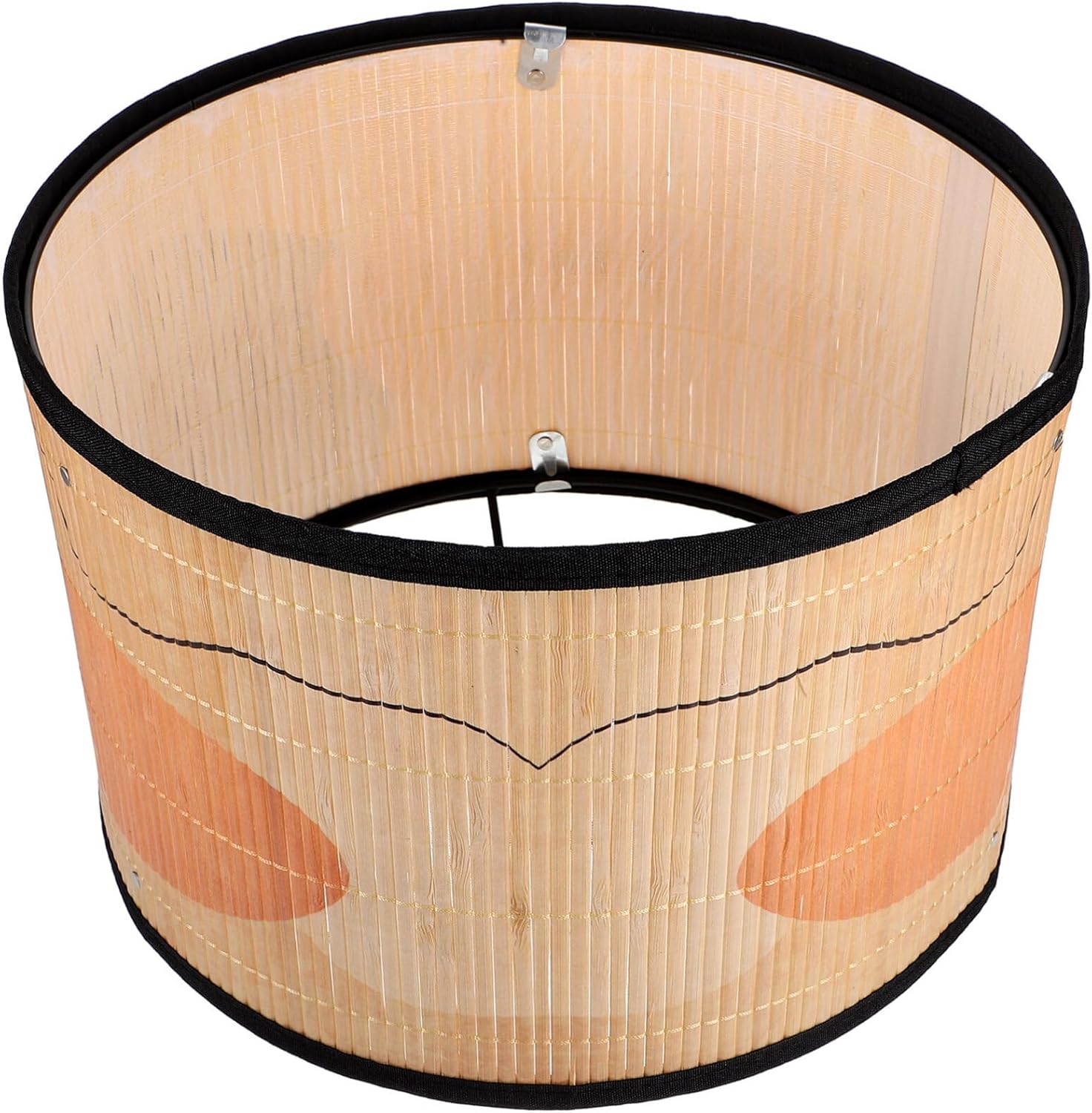 Uonlytech Pantalla de lámpara de tambor, E26E27, pantalla de bambú vintage, estilo bohemio, accesorios reemplazables para lámparas de mesa