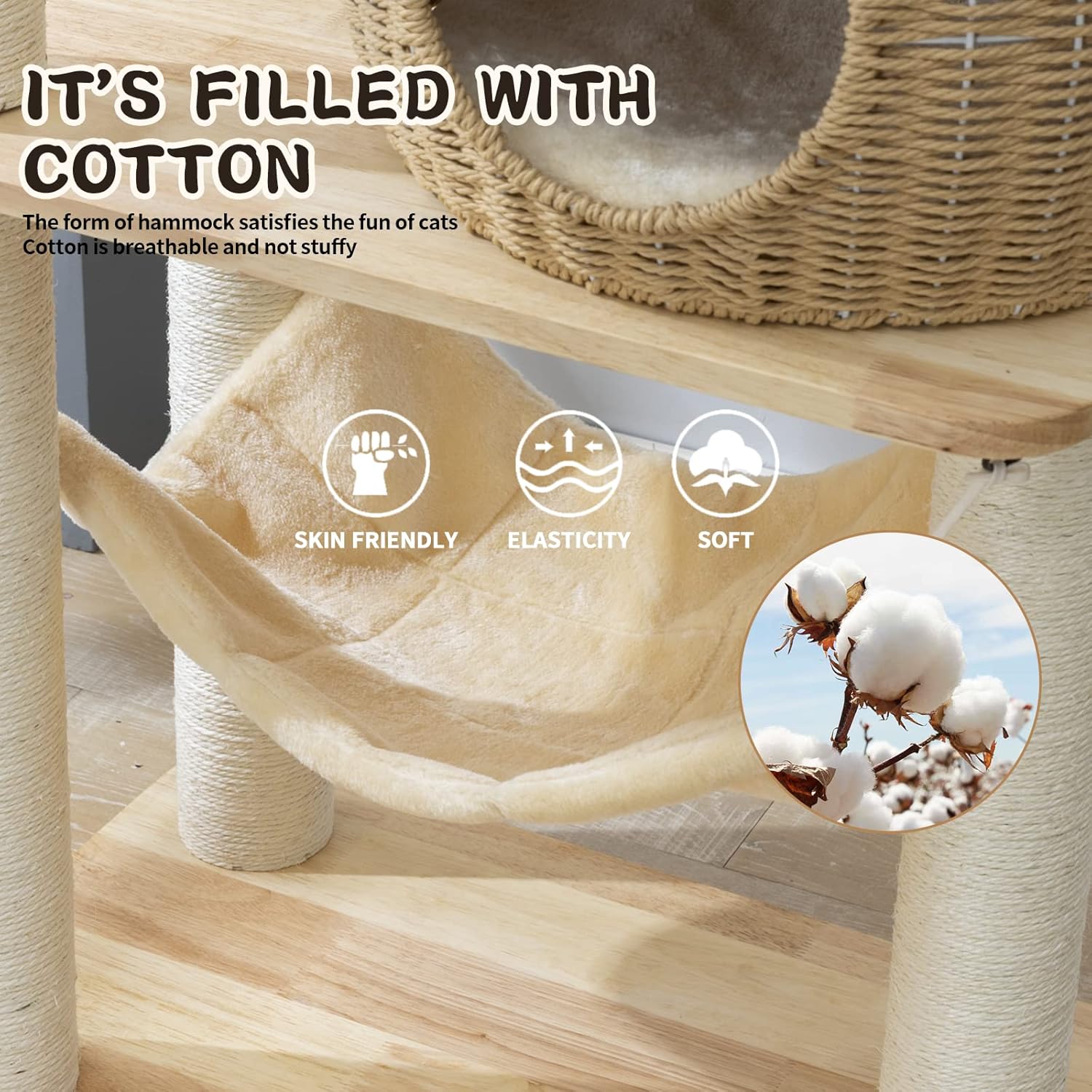 Torre de árbol para gatos grande y moderna de 59 pulgadas, torre para gatos, postes rascadores cubiertos de sisal para gatos de interior, árbol de