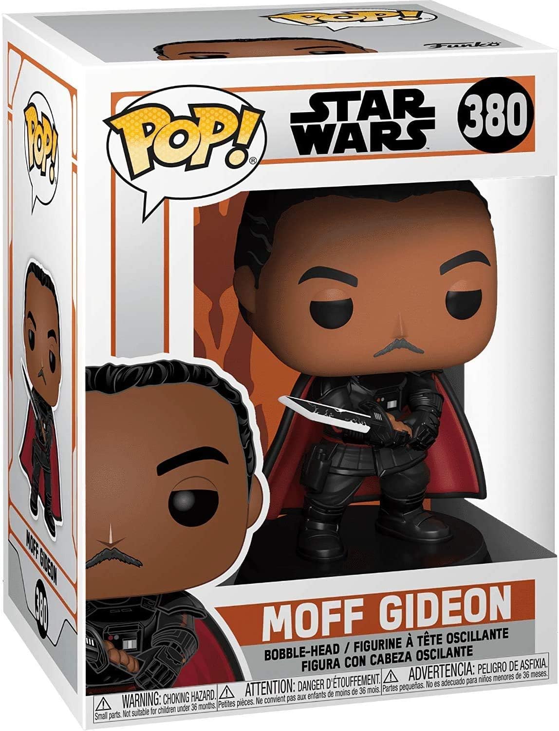 POP Star Wars The Mandalorian – Moff Gideon con Darksaber Funko Pop! Figura de vinilo (paquete con funda protectora compatible con Pop Box),