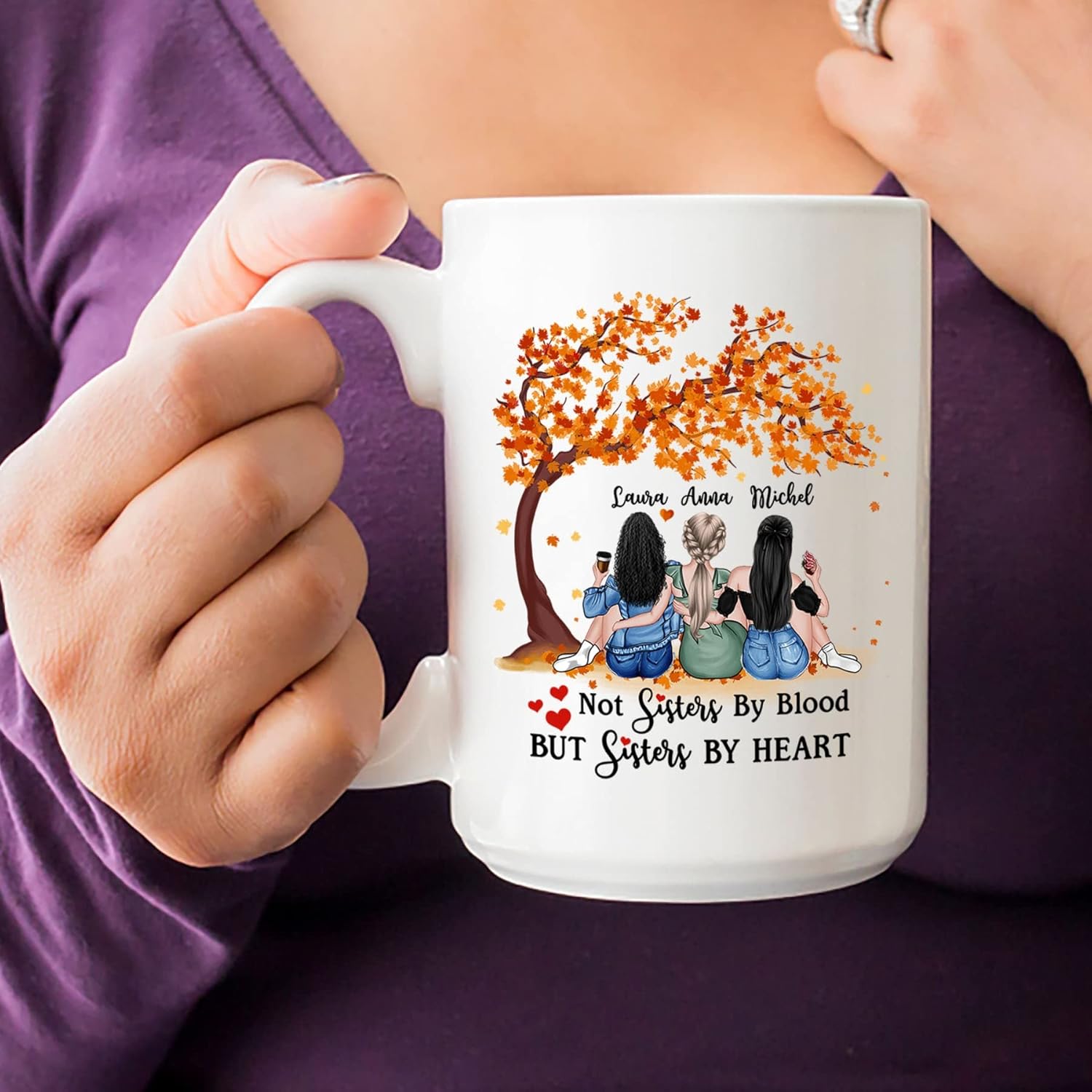 Taza de café personalizada para regalo de mejor amiga para mujeres con nombres, taza de café de amistad personalizada para mejores amigas, mejores