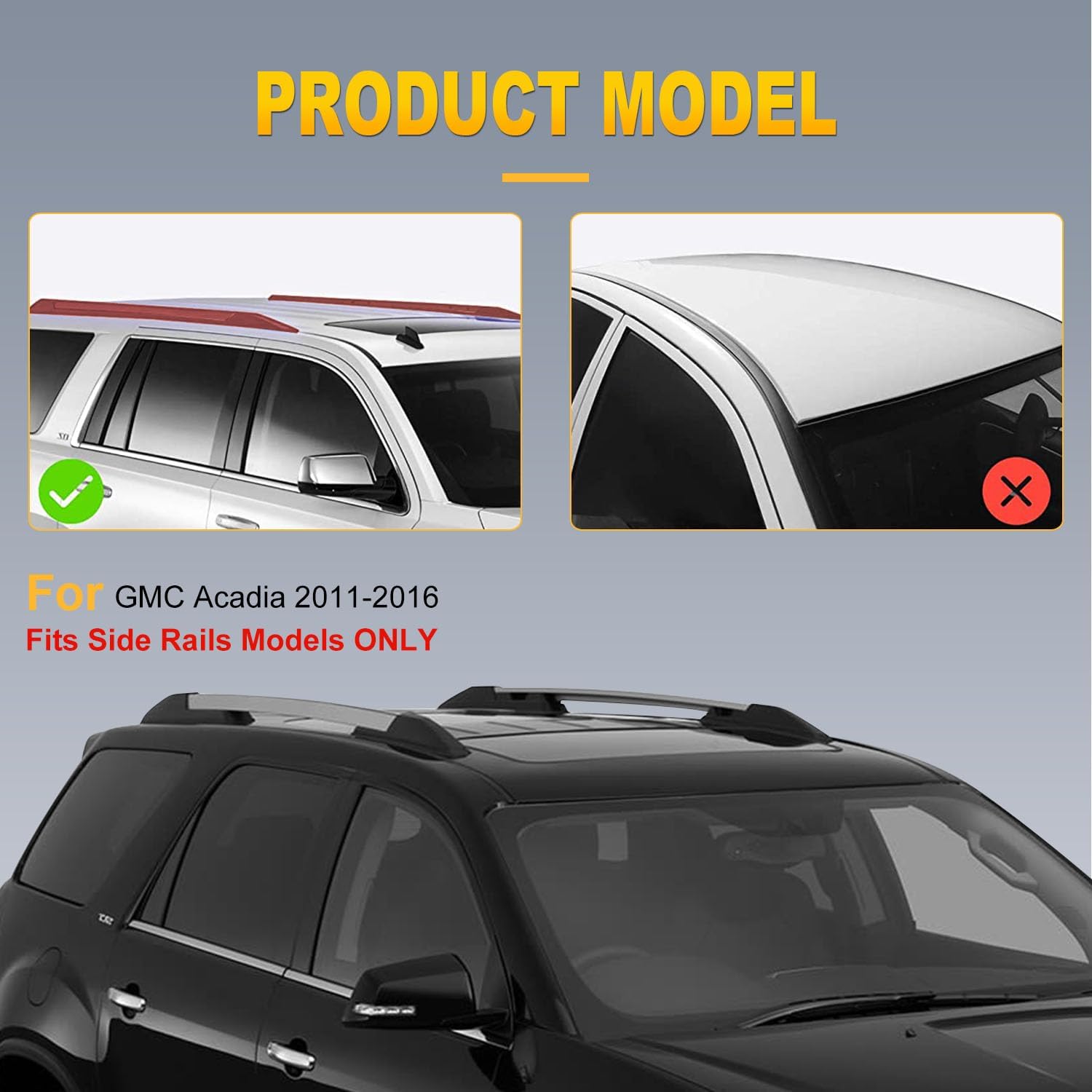 OCPTY Barras transversales para portaequipajes GMC Acadia 2011 2012 2013 2014 2015 2016 portaequipajes portaequipajes en la azotea bolsa de