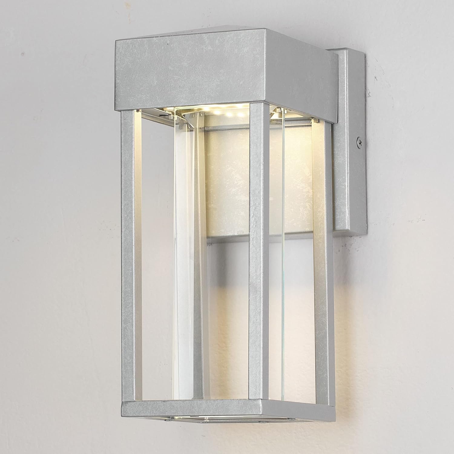Globe Electric 44880 Bowie – Aplique de pared integrado con 1 luz LED, acero galvanizado, bombilla no incluida