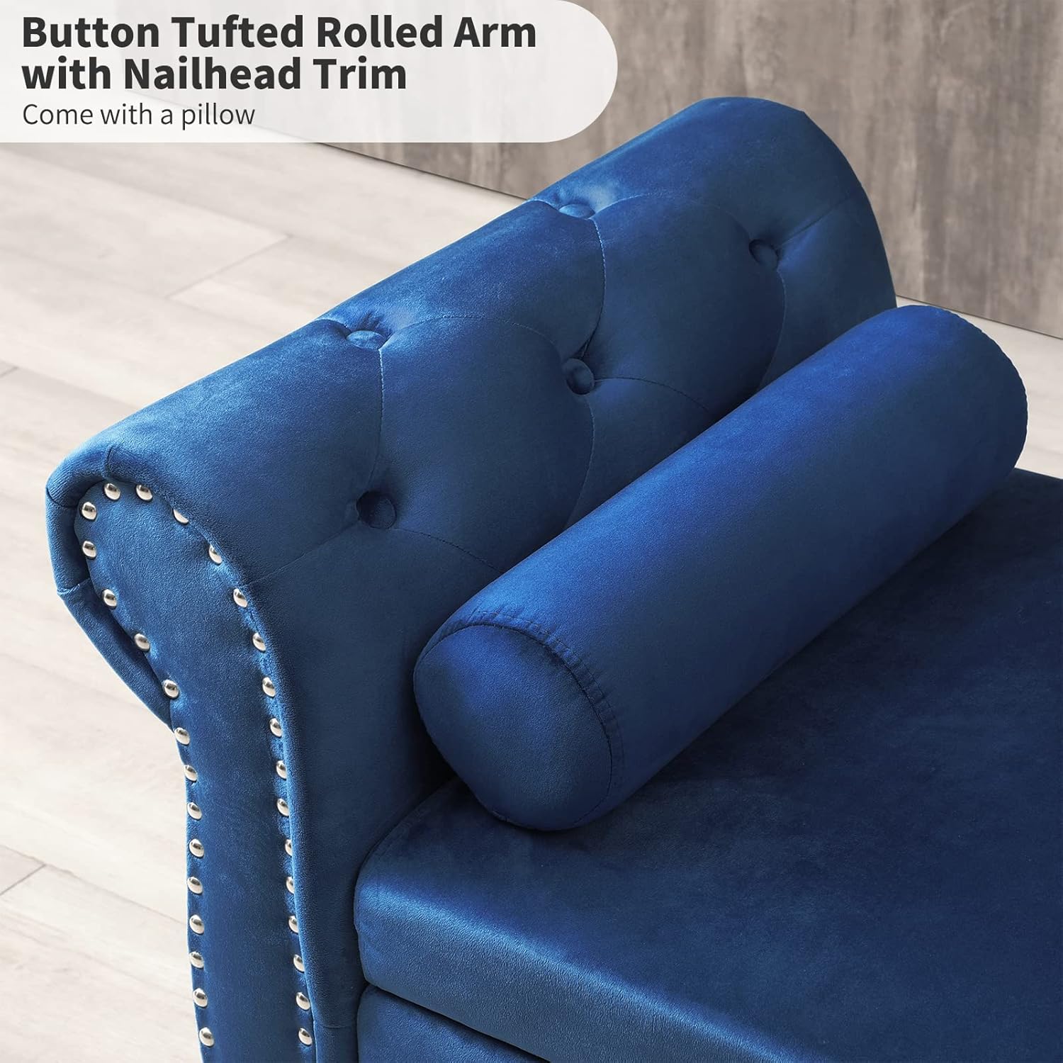 KIVENJAJA Banco de almacenamiento para el extremo de la cama del dormitorio, asiento otomano tapizado de terciopelo de 63 pulgadas de largo con