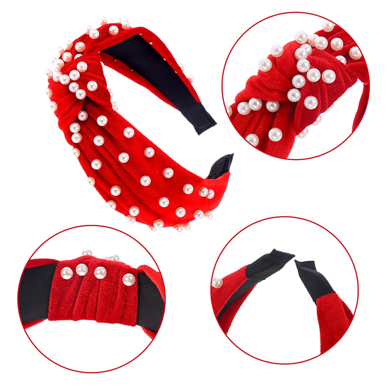 Diademas para mujer, 6 diademas anudadas antideslizantes a la moda para mujeres y niñas, bandas para el pelo con nudo superior ancho, turbante,
