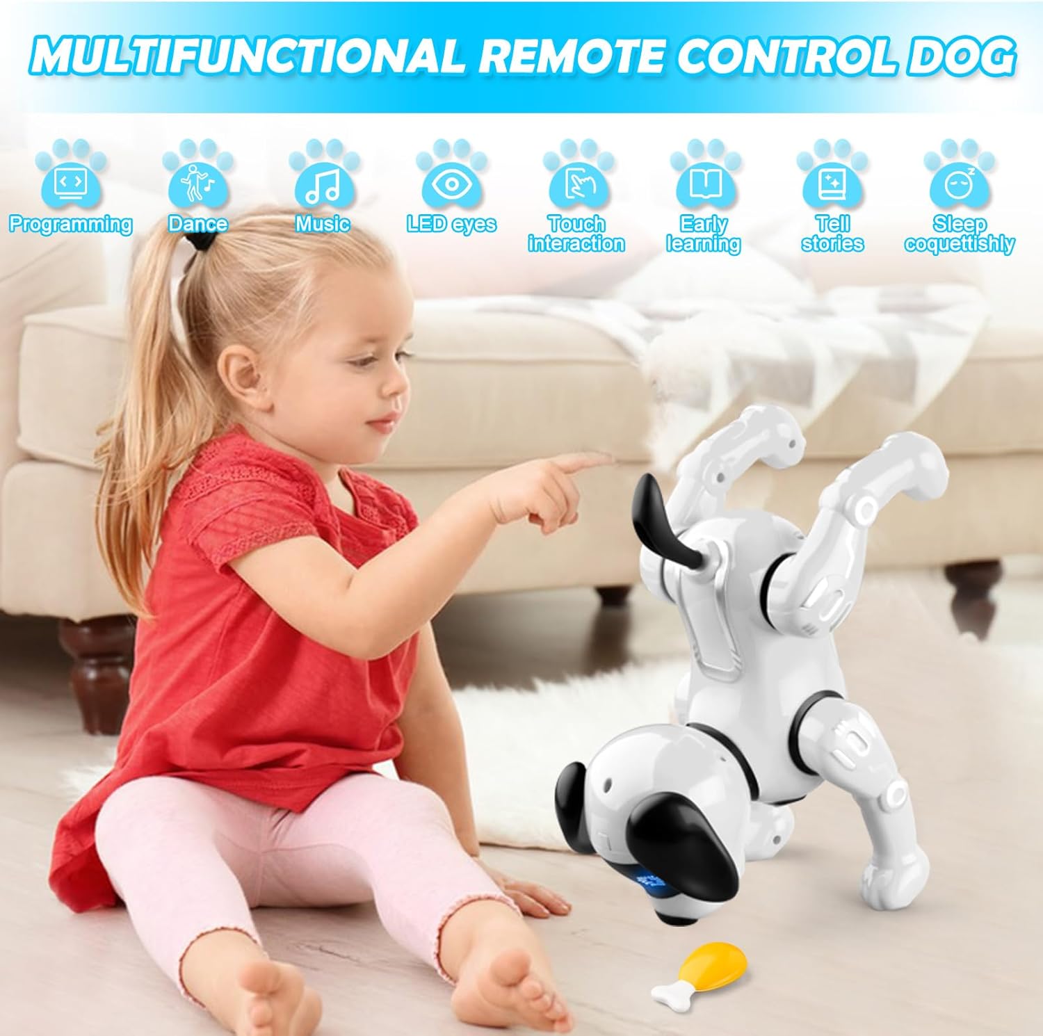 Beria Juguetes para perros a control remoto para niños de 8, 9, 10, 11, 12, perros robot que actúan como perros de verdad, juguetes robot para niños
